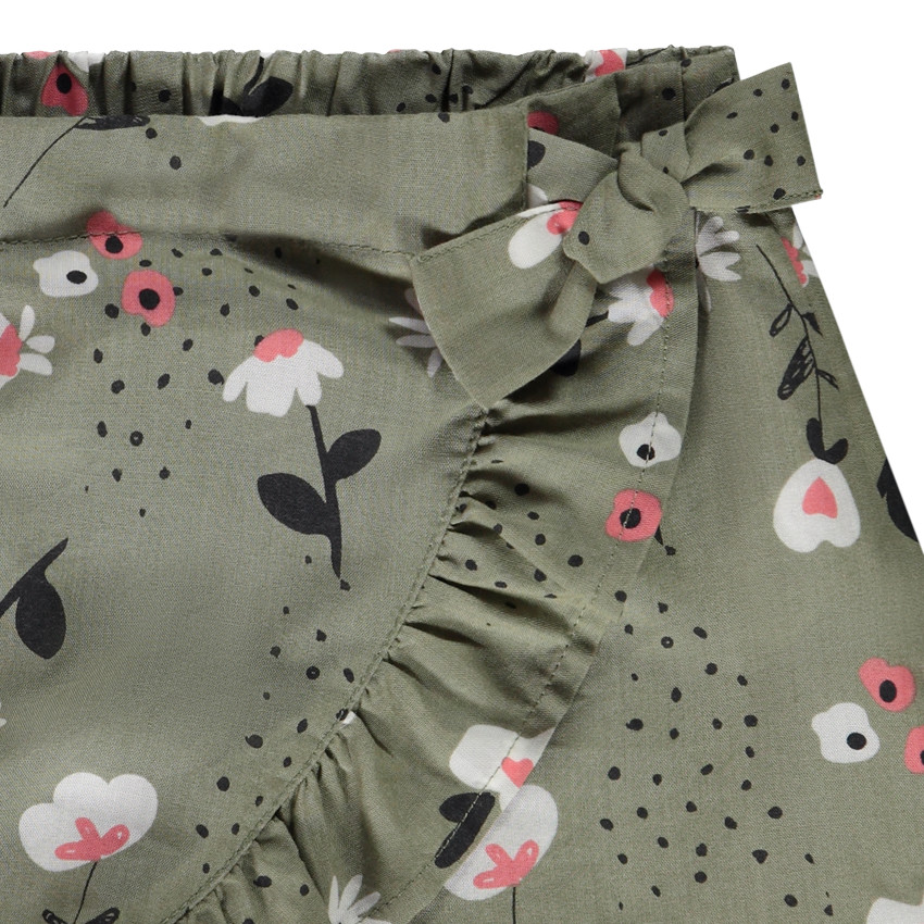 Jupe short en lyocell effet nouée avec imprimé floral pour fille 