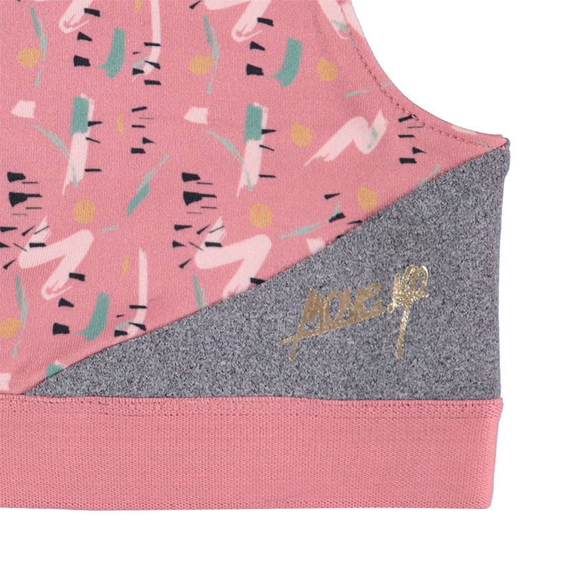 Brassière de sport avec imprimé placé et logo doré printé 