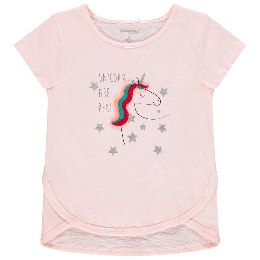 T-shirt manches longues print fantaisie pour enfant fille