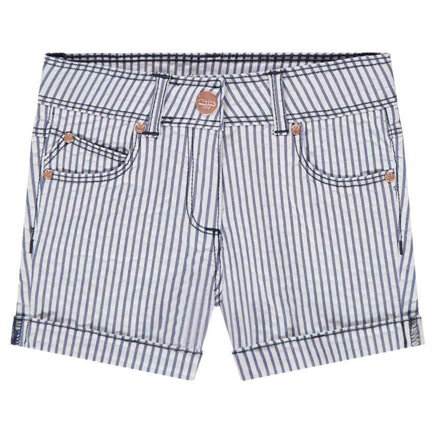 Short en toile à rayures verticales 