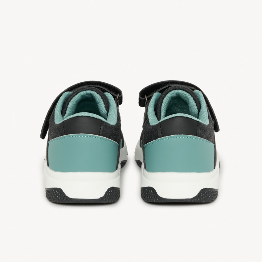 Baskets basses à lacets et velcros charbon pour garçon  