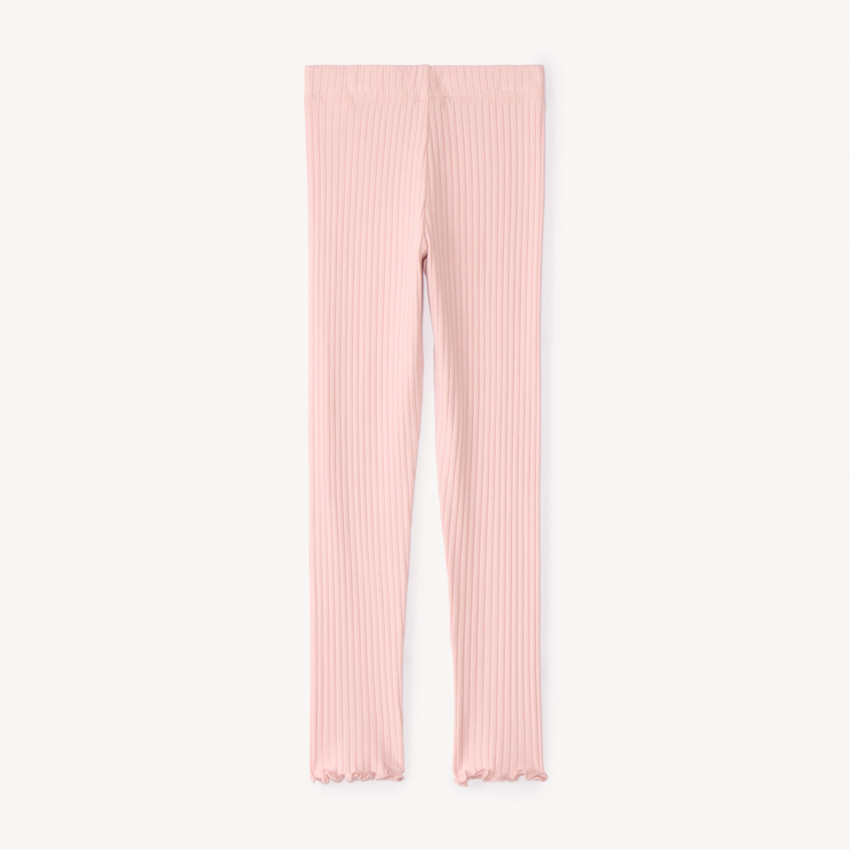 Legging côtelé uni à nœud pour fille 