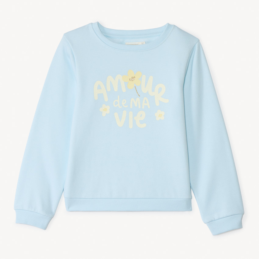 Sweat molleton printé à paillettes pour fille