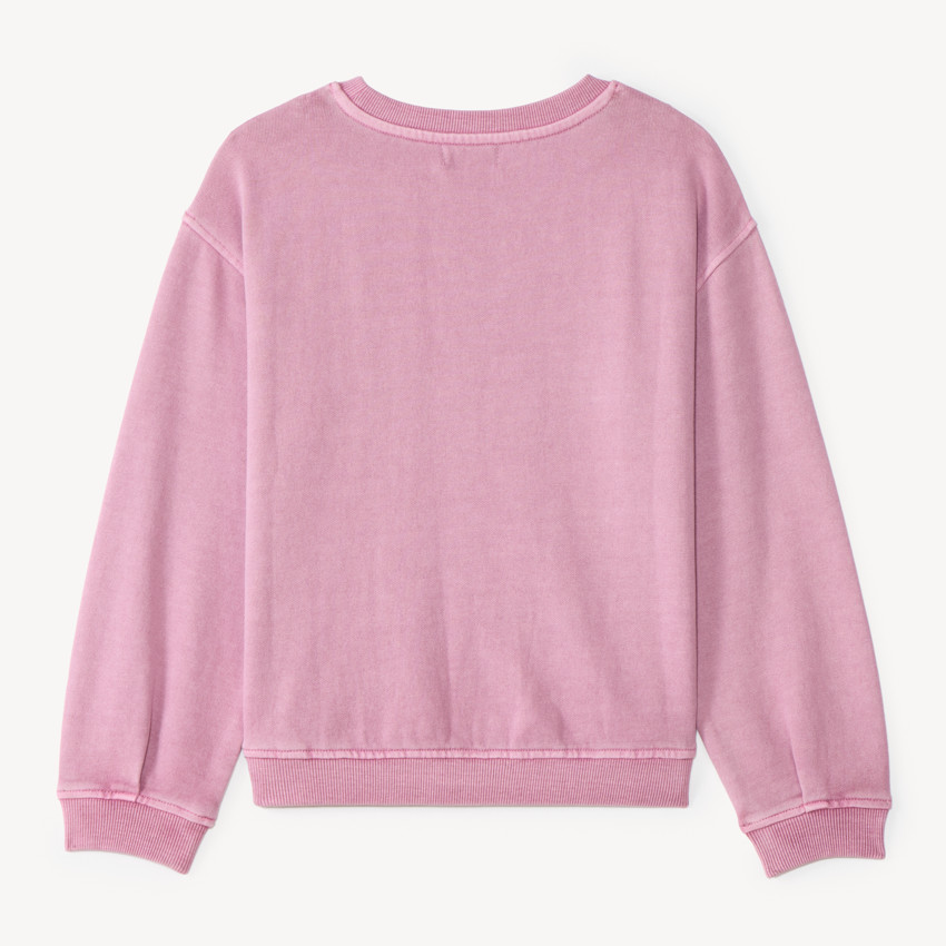 Sweat oversize fille rose délavé  