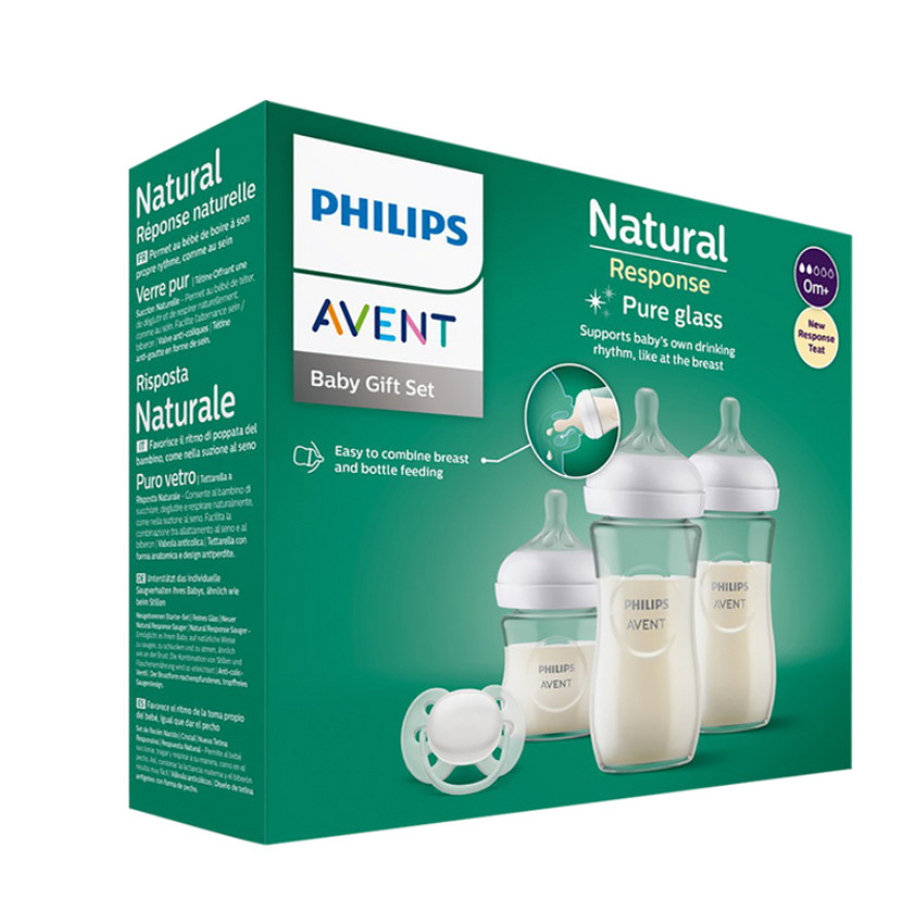 Biberon Kit Nouveau-né en Verre Natural Response 3.0 - Transparent (Avent) - Image 1