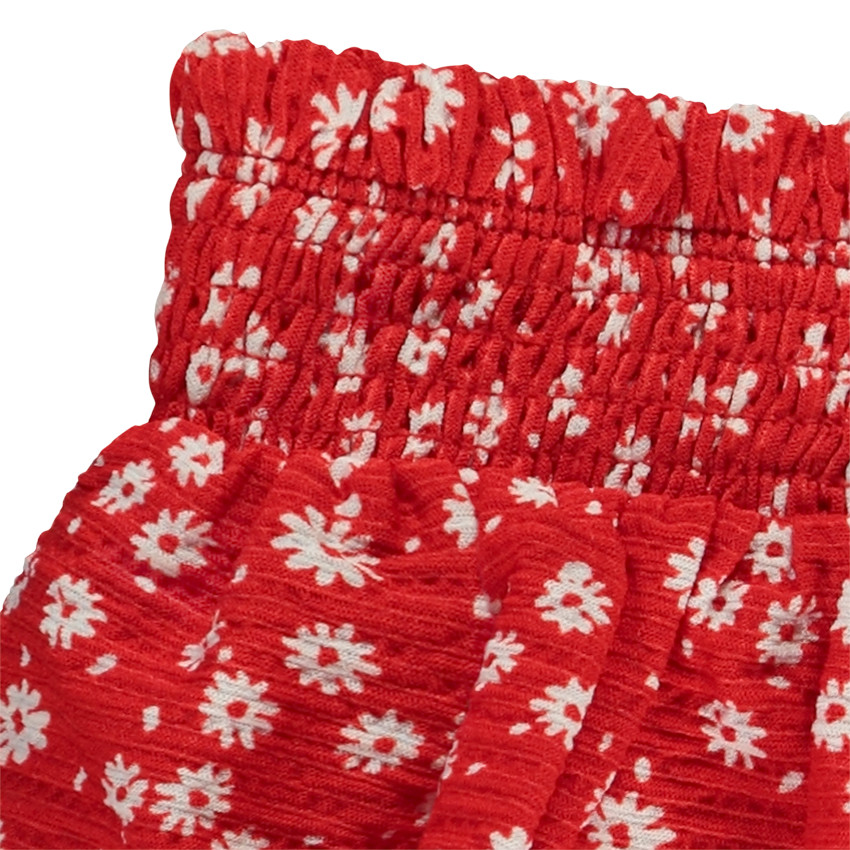 Jupe volantée en jersey froissé imprimé fleurs pour fille 