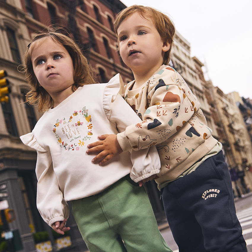 Ensemble jogging à sweat brodé pour bébé fille 