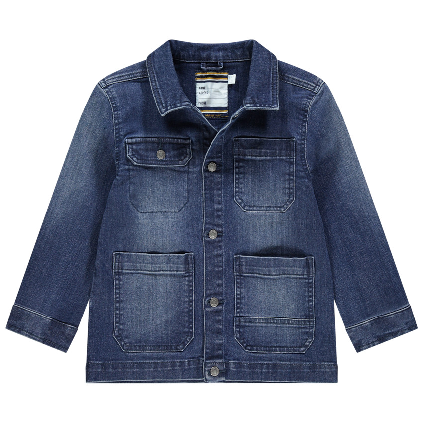 Veste en jean effet used à poches  