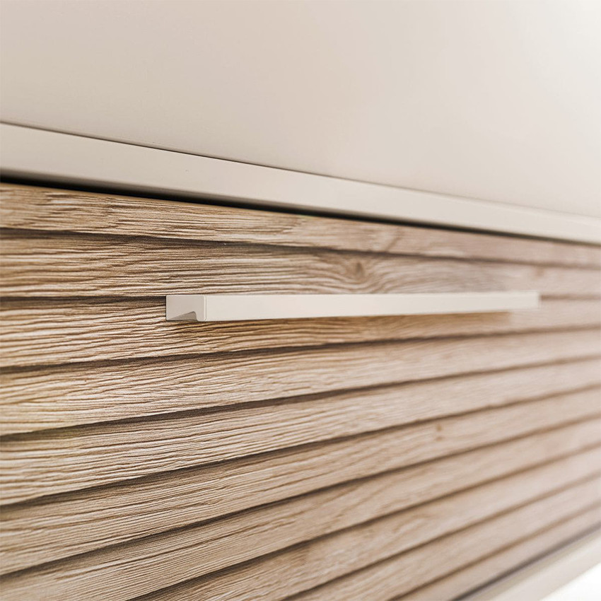 Commode 3 tiroirs 95 x 93 x 57 cm Cashmere Beige/Chêne Groovy 