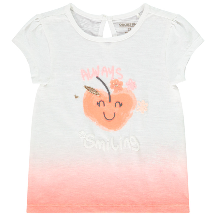T-shirt manches courtes print fruit fantaisie pour bébé fille 