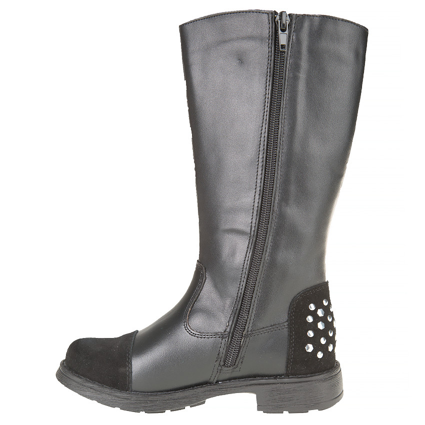 Bottes noires en cuir print fantaisie drapeau anglais 