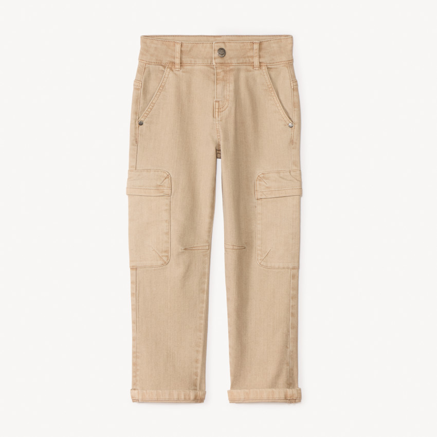 Jean droit teint à poches cargo pour garçon 