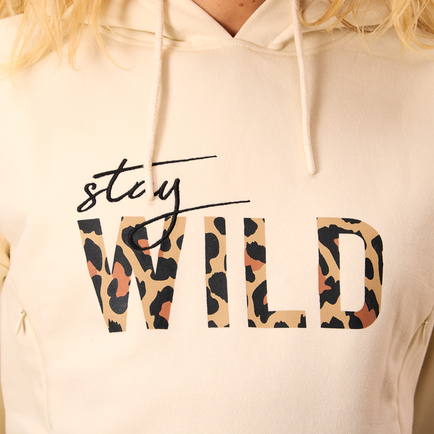 Sweat de grossesse et d'allaitement à zip print Wild 