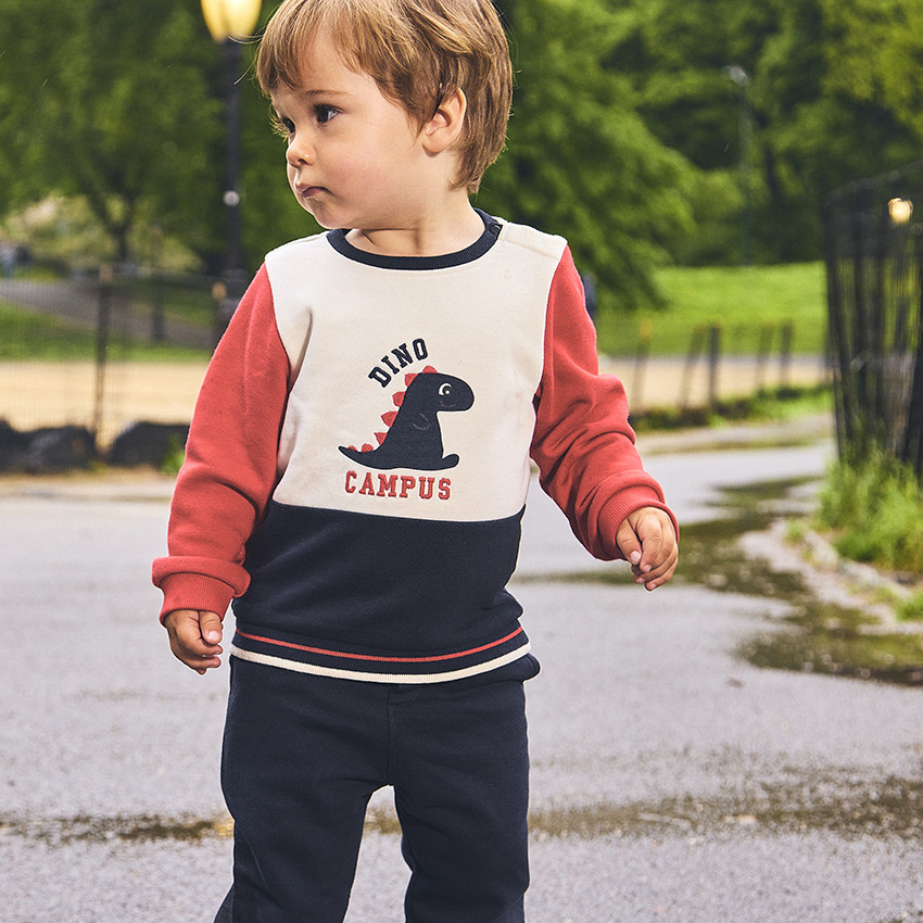Ensemble jogging dinosaure en molleton pour bébé garçon 