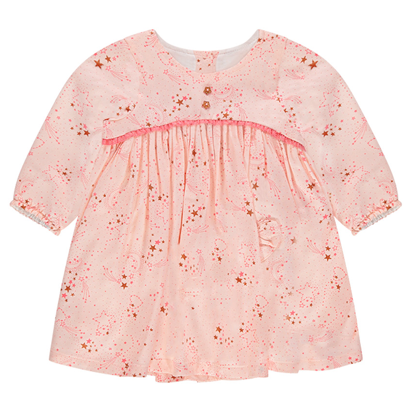Robe manches longues avec étoiles all-over 