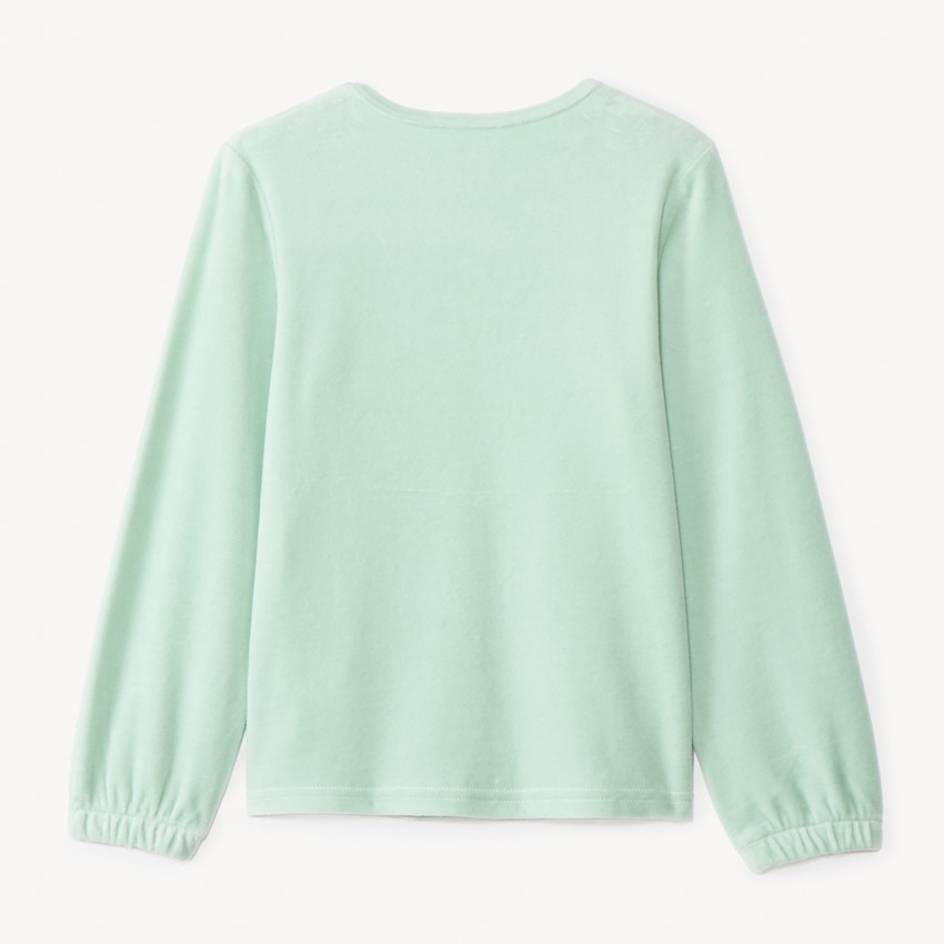 Set pyjama 2 pièces en velours cœurs fantaisies pour fille  