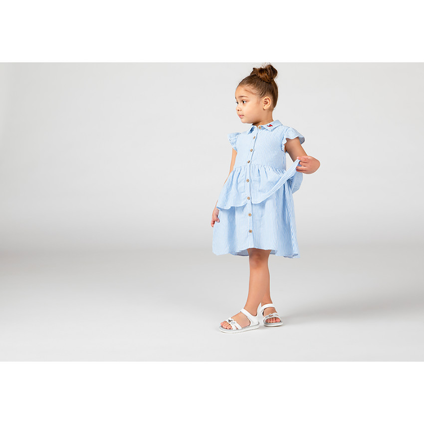 Robe manches courtes col chemise pour bébé fille