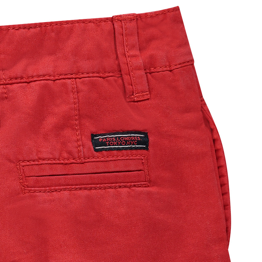 Pantalon chino uni rouge 