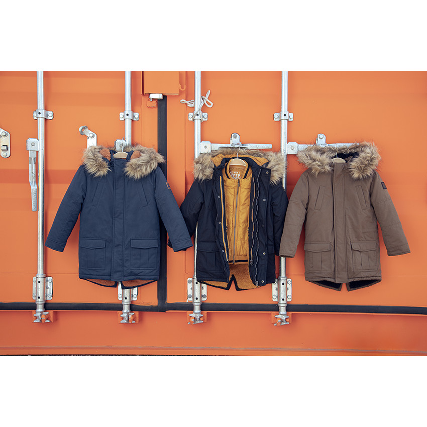 Parka 2 en 1 doublée sherpa pour enfant garçon 