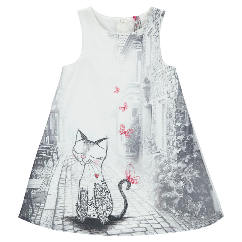 Robe effet nid d'abeille avec print sublimation 