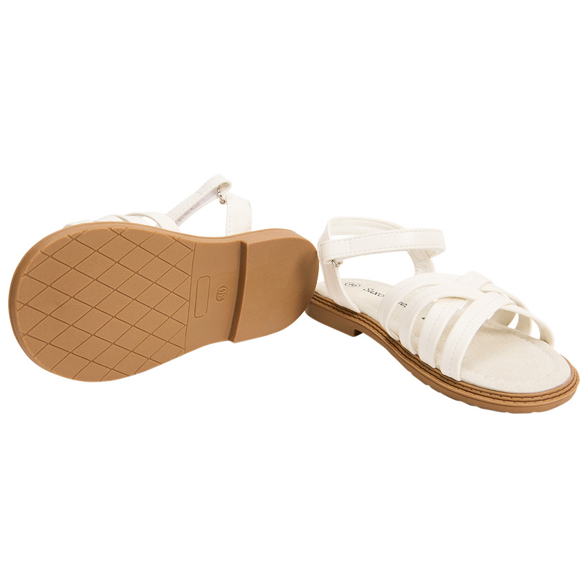 Sandales blanches à brides croisées pour fille 
