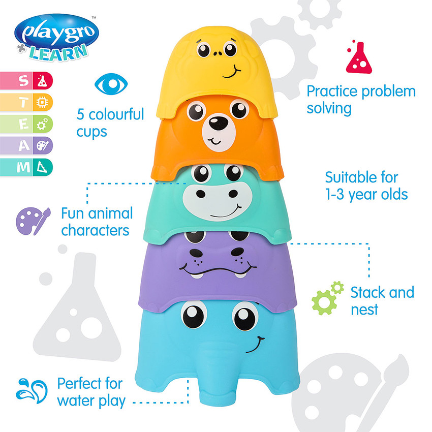 Gobelets Stacks of Animals Sort and Nest Cups 