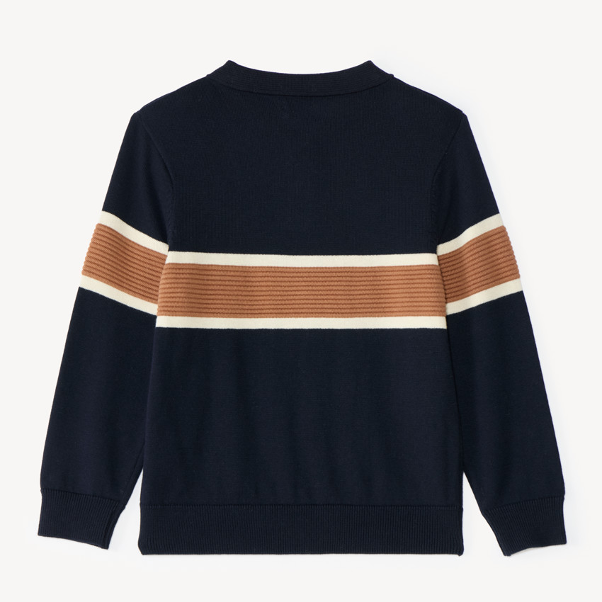 Pull fantaisie garçon avec col polo 