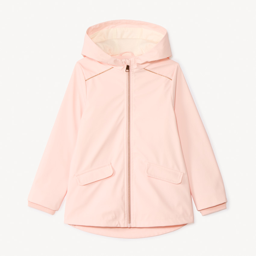 Parka gomme uni à capuche pour fille