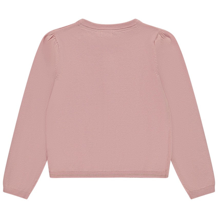 Gilet en tricot uni avec boutons pailletés pour fille 