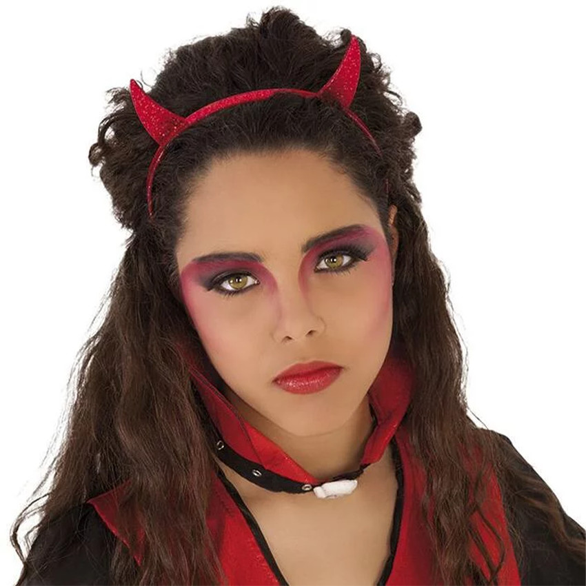 Serre-tête pailleté diablesse rouge 