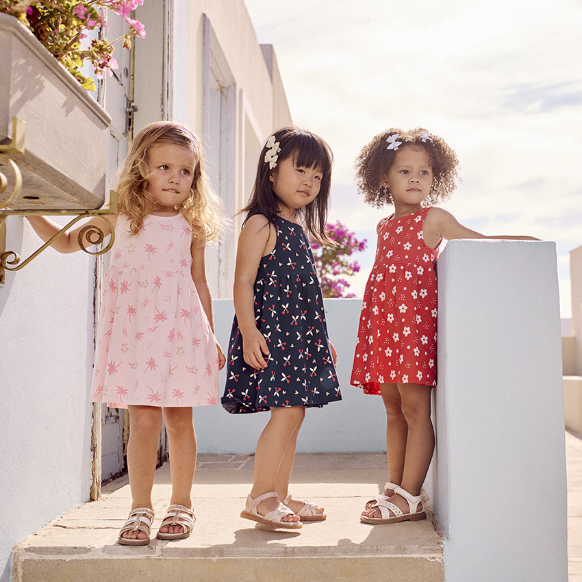 Robe sans manches imprimé fantaisie pour bébé fille 