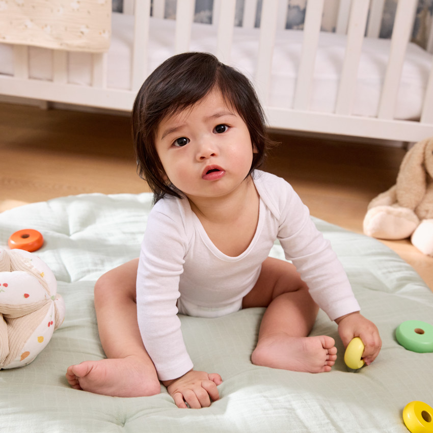 Lot de 5 bodies manches longues blancs pour bébé 