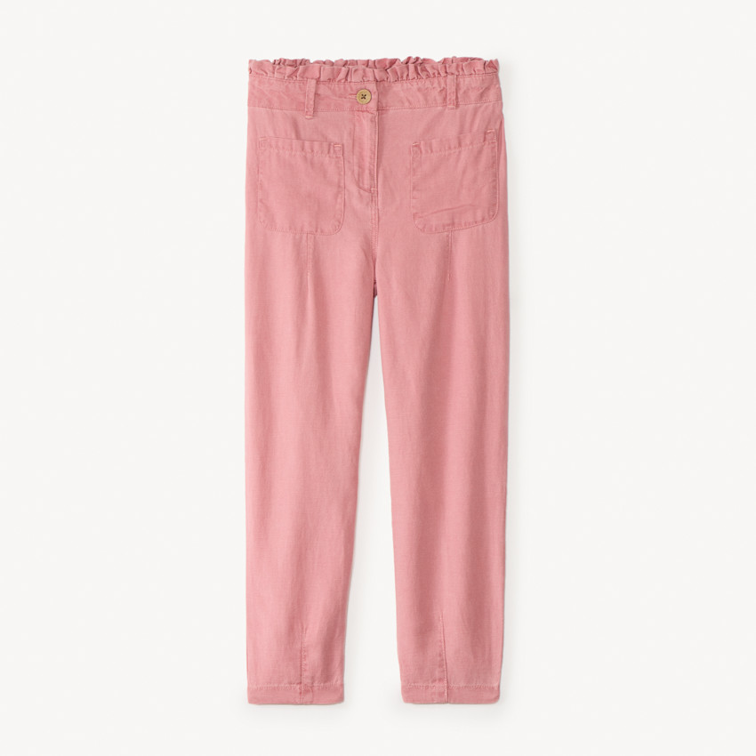 Pantalon en toile à taille élastiquée pour fille