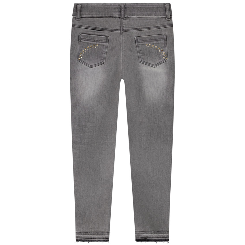 Jean slim à rivets effet délavé pour fille 
