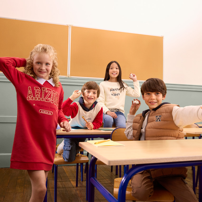 Robe en molleton fantaisie avec col chemise pour fille  