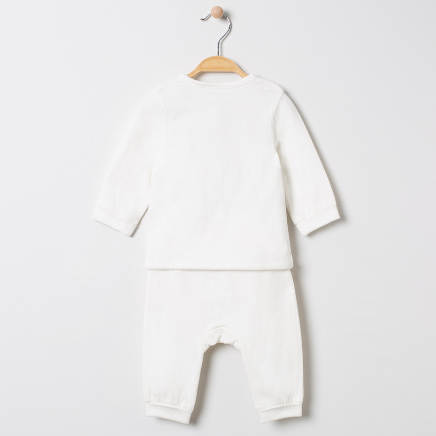 Ensemble haut pressionné et pantalon en coton pour bébé fille 