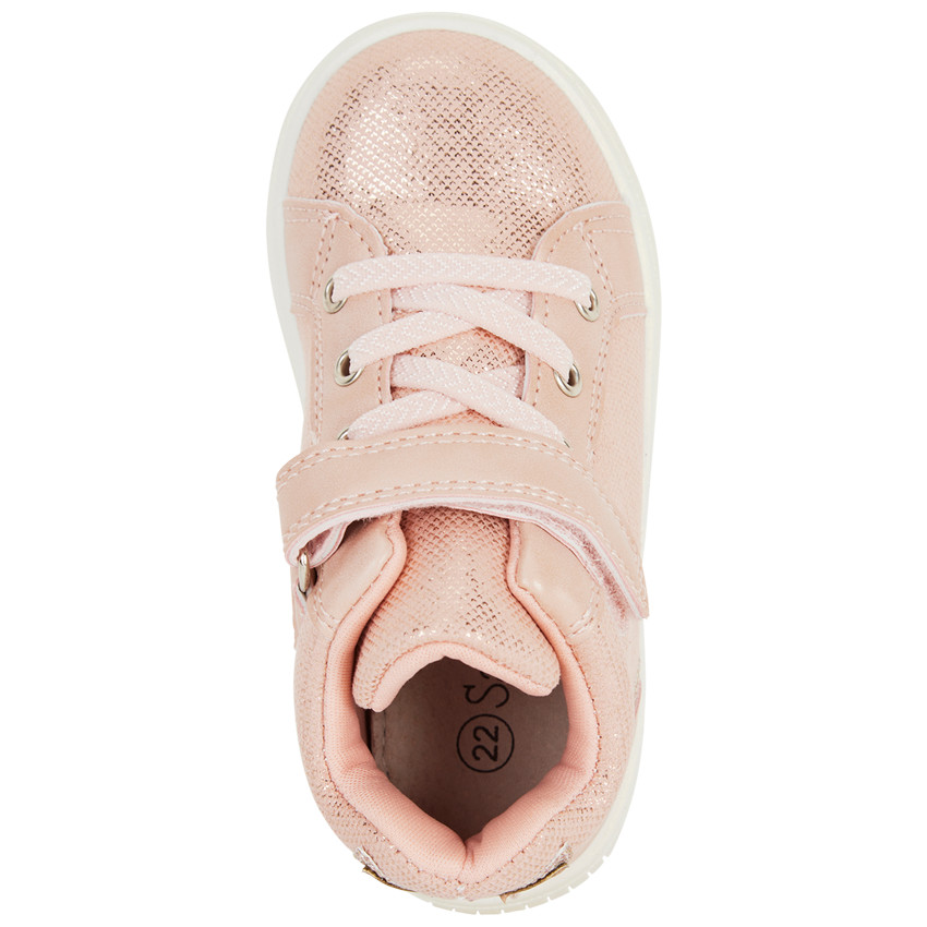 Bottillons effet irisé bi-matières pour bébé fille 