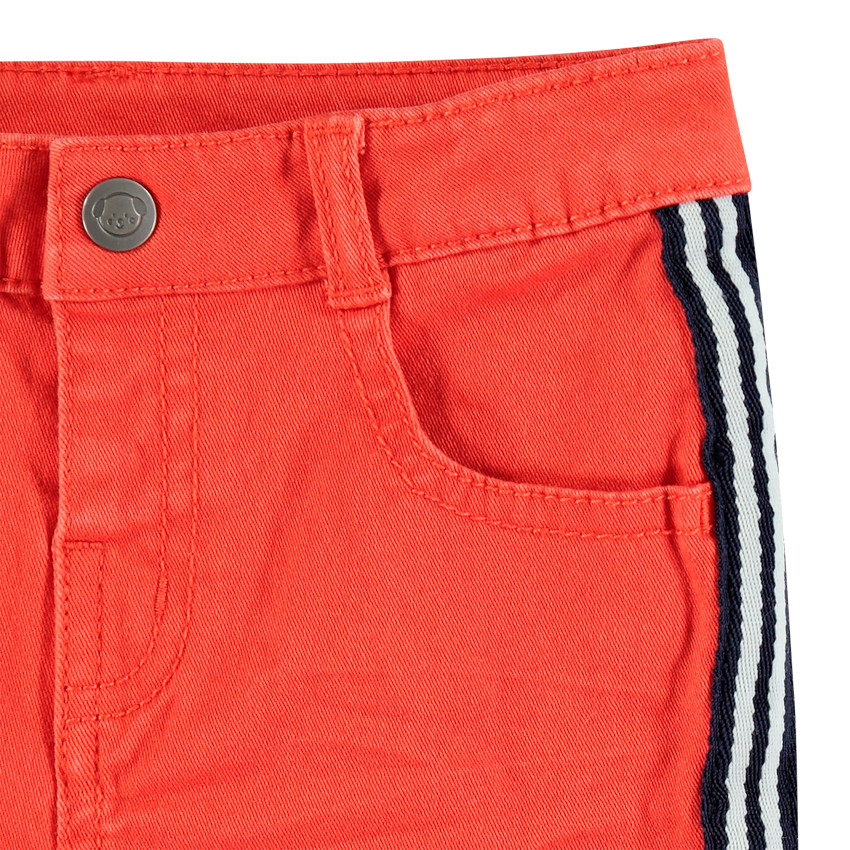 Pantalon en toile effet crinkle à bandes sur les côtés 