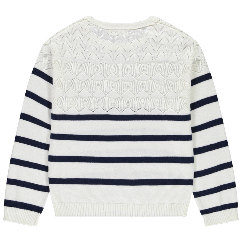 Pull marinière en tricot jeu de points 