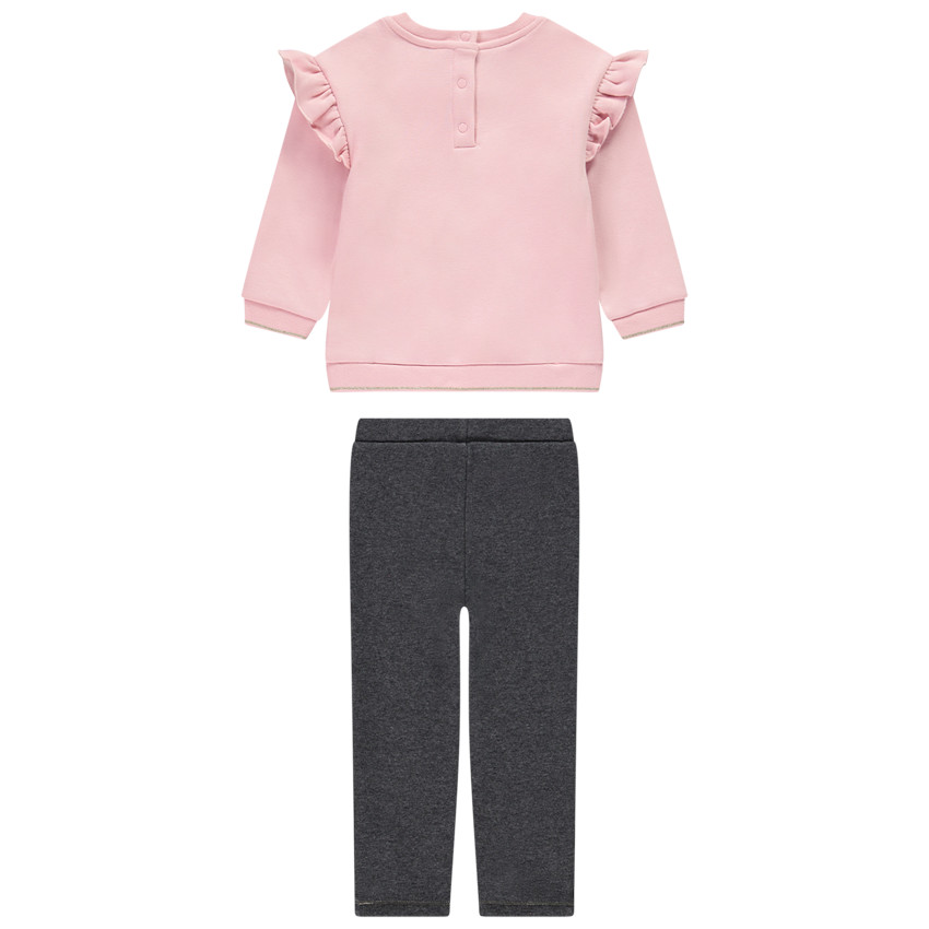 Ensemble Sweat fantaisie doublé en sherpa + jogging pour bébé fille 