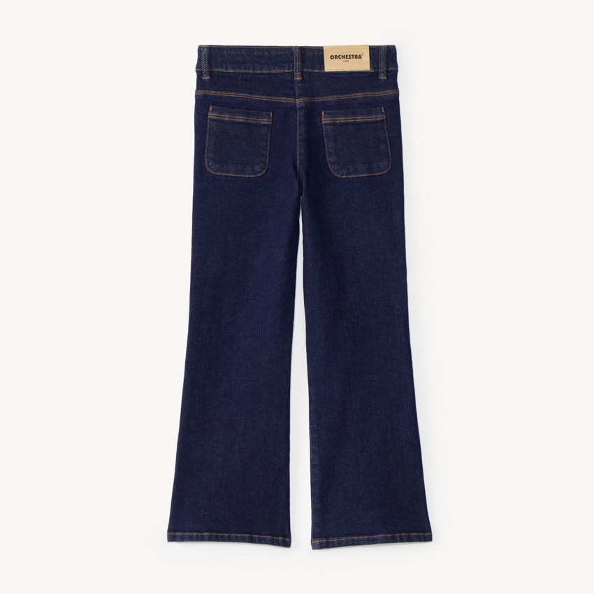 Jean fille uni coupe flare 