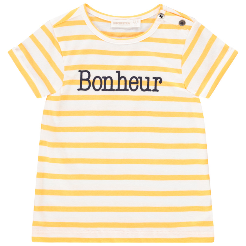 T-shirt mixte bébé manches courtes à rayures 