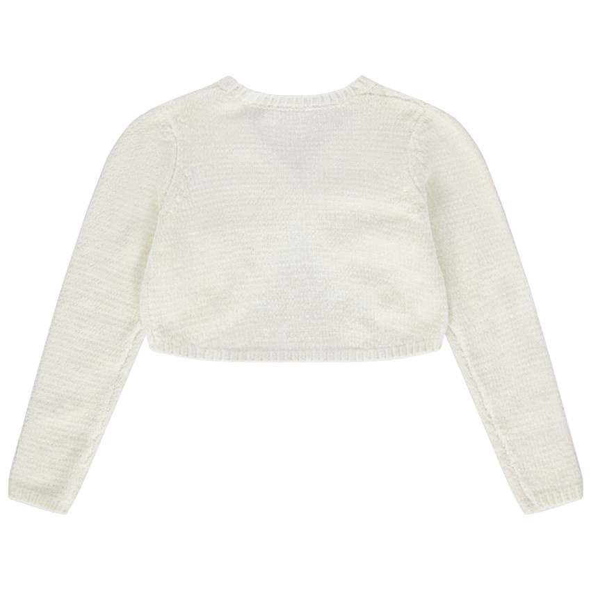 Boléro en maille chenille à sequins dorés 