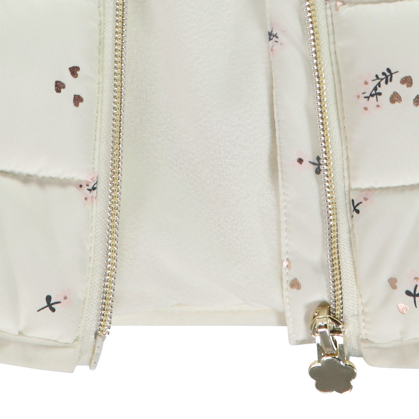 Doudoune sans manches imprimée et doublée velours pour bébé fille 