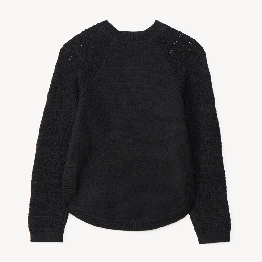 Pull manches longues en tricot jeu de point sur les manches pour fille  