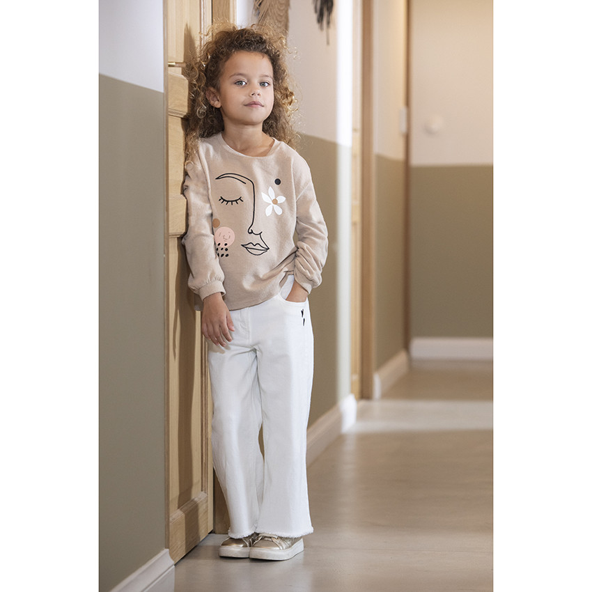 T-shirt manches longues print graphique pour enfant fille 