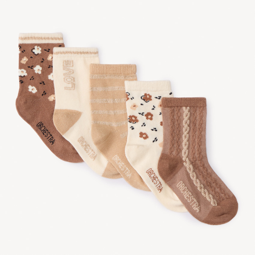 Lot de 5 chaussettes fantaisie pour bébé fille