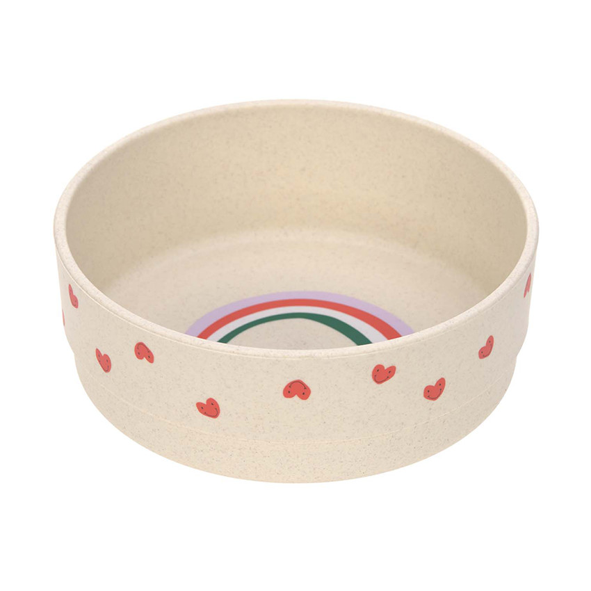 Bol cellulose Happy Rescals à motif cœurs et arc-en-ciel