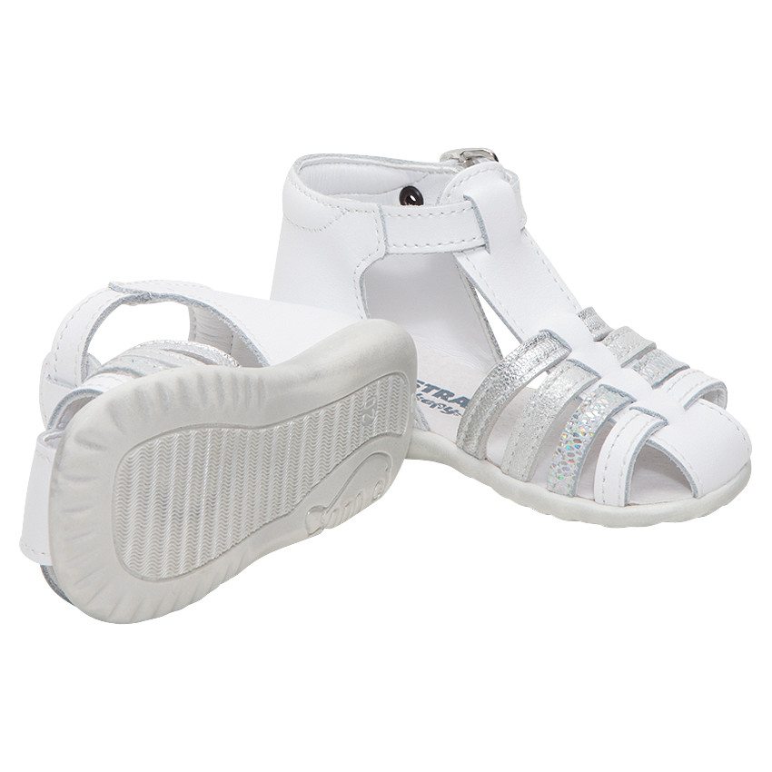 Nu-pieds en cuir avec brides irisées 