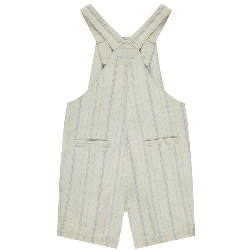 Salopette courte en toile rayée pour bébé garçon 